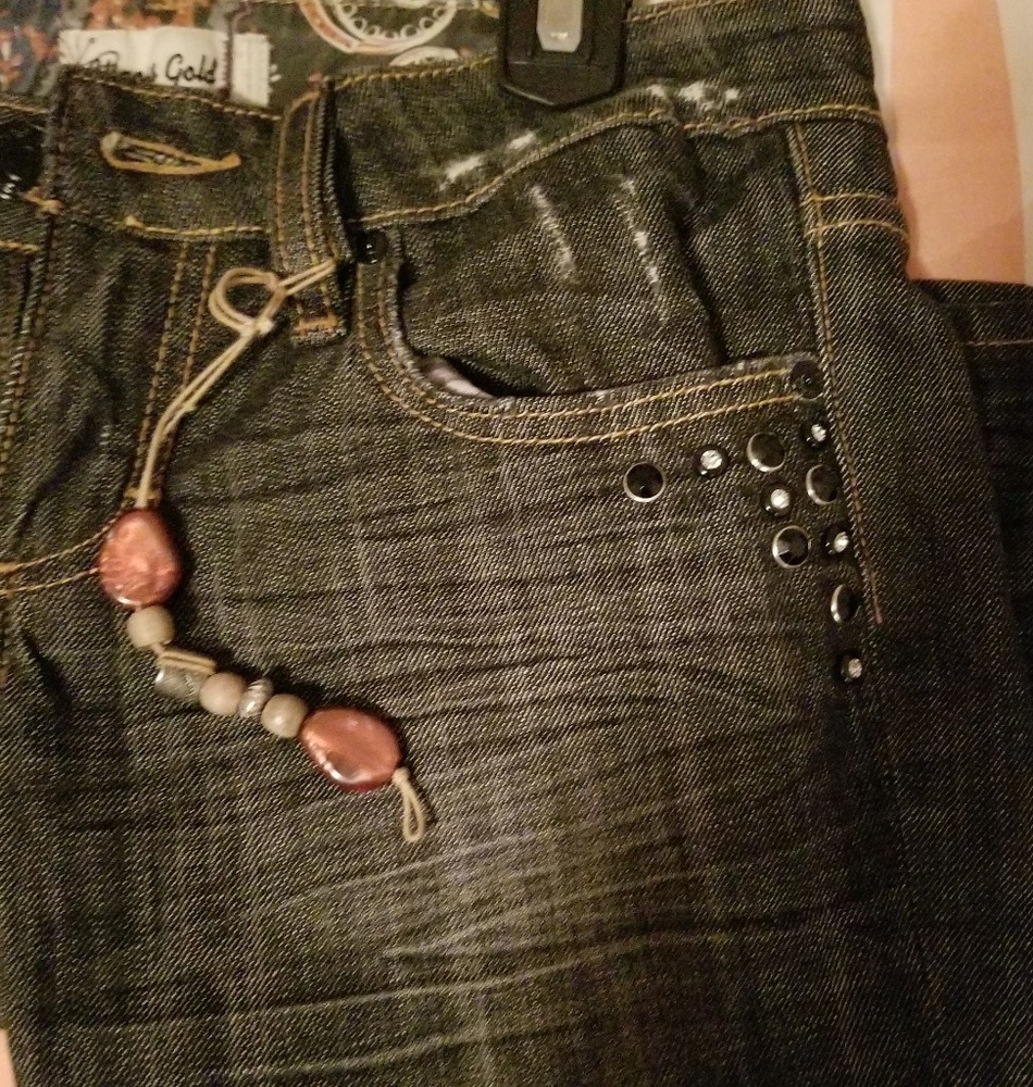 VIGOSS GOLD DENIM LOW RISE JEANS - Picture 4 of 8